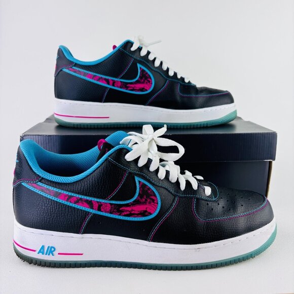 Nike Other - Nike Air Force 1 LV8 Miami Nights Mens Sz 12 Black Fireberry Sneakers DD9183-001